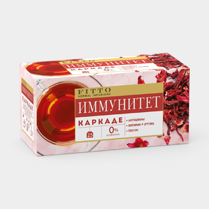 Чай травяной «Fitto» Immunity. Каркаде, 25 пакетиков, 37,5 г Чай травяной «Fitto» Immunity. Каркаде, 25 пакетиков, 37,5 г