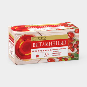 Чай травяной «Fitto» Витаминный. Шиповник, 25 пакетиков, 37,5 г Чай травяной «Fitto» Витаминный. Шиповник, 25 пакетиков, 37,5 г