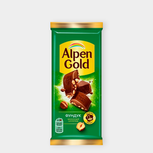 Шоколад молочный «Alpen Gold» с дробленым фундуком, 80 г Шоколад молочный «Alpen Gold» с дробленым фундуком, 80 г