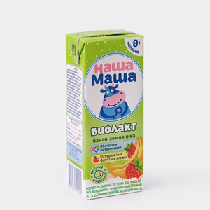 Биолакт 2.8% «Наша Маша» банан-земляника, 200 г Биолакт 2.8% «Наша Маша» банан-земляника, 200 г