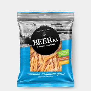 Минтай «Beerka» ломтики филе сушеные, 70 г Минтай «Beerka» ломтики филе сушеные, 70 г
