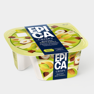 Йогурт 10.5% «Epica» Crispy с фисташками и смесью из семян подсолнечника, орехов и темного шоколада, 140 г Йогурт 10.5% «Epica» Crispy с фисташками и смесью из семян подсолнечника, орехов и темного шоколада, 140 г
