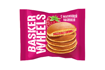 Бисквит «Basker Wheels» с малиновой начинкой, 36 г
