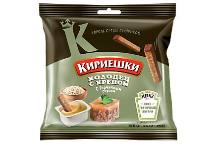 Сухарики «Кириешки» со вкусом холодца с хреном и горчичным соусом Heinz, 85 г