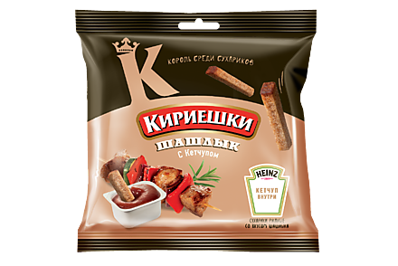 Сухарики «Кириешки» со вкусом шашлыка и кетчупом Heinz, 85 г
