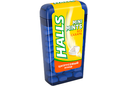 Освежающие конфеты «Halls» Mini Mints Цитрусовый пунш, 12,5 г