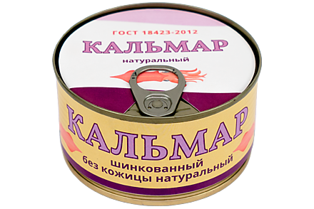 Кальмар натуральный, шинкованный, без кожицы, 185 г