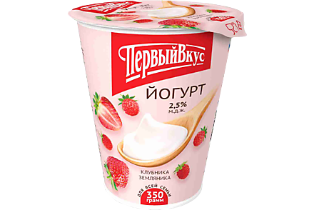 Йогурт 2.5% «Первый вкус» Клубника-земляника, 350 г