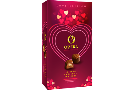 Шоколадные конфеты «O'Zera» «LOVE», пралине с цельным фундуком, 230 г