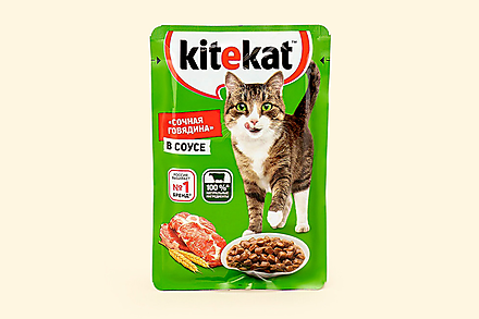 Влажный корм для кошек «Kitekat» Говядина в соусе, 85 г