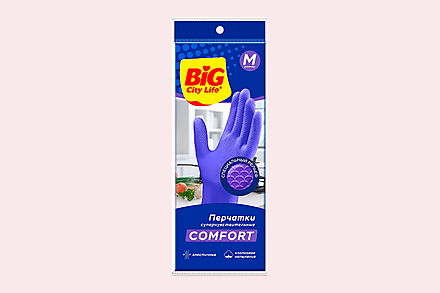 Перчатки латексные «BIG City» фиолетовые, размер М