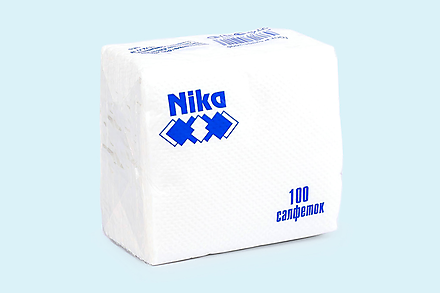 Салфетки «Nika» однослойные белые, 100 шт