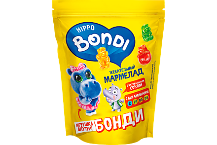 Мармелад жевательный «Hippo Bondi & Friends» с игрушкой «Бонди», 100 г