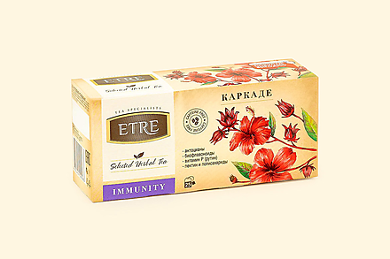 Чайный напиток «Etre» Immunity с каркадэ, 25 пакетиков, 37,5 г