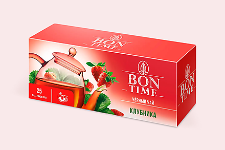 Чай черный «Bontime» «Клубника», 25 пакетиков, 37,5 г