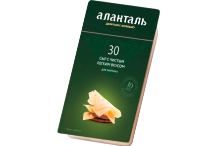 Сыр 35% «Аланталь» №30 для завтрака, слайсы, 125 г