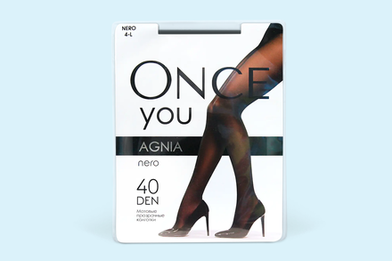 Колготки женские «Once You» Agnia 40 den, nero, размер 4