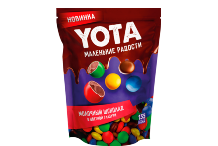 Драже «Yota» молочный шоколад в цветной глазури, 135 г