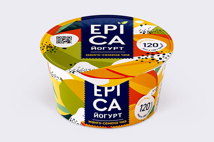 Йогурт 5% «Epica» Манго и семена чиа, 130 г