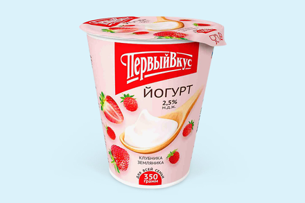 Йогурт 2.5% «Первый вкус» Клубника-земляника, 350 г