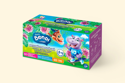 Детский травяной чай «Hippo Bondi & Friends» «Мелисса. Фенхель. Чабрец», 25 пакетиков