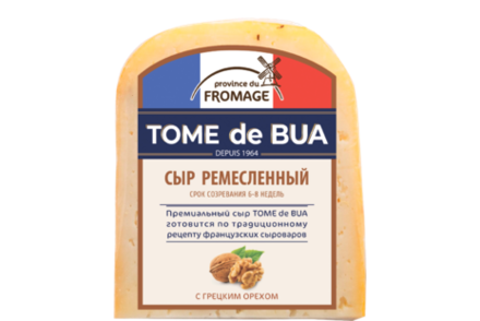 Сыр 41% «Tome de Bua» с грецким орехом, 190 г