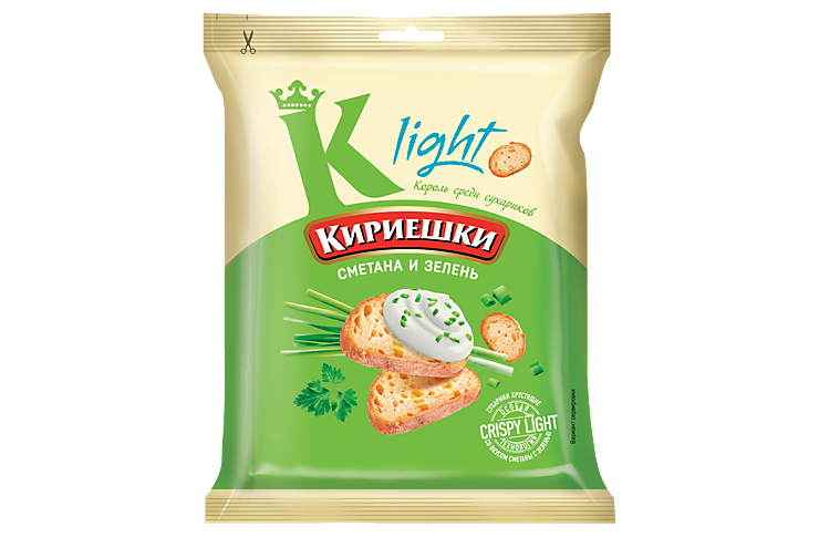 Сухарики «Кириешки Light» со вкусом сметаны и зелени, 33 г