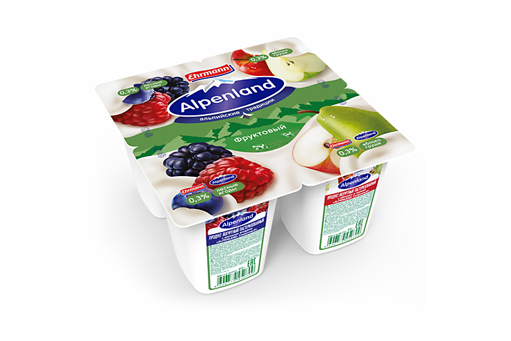 Йогуртный продукт 0.3% «Ehrmann» Alpenland Яблоко-груша/лесные ягоды, 95 г Йогуртный продукт 0.3% «Ehrmann» Alpenland Яблоко-груша/лесные ягоды, 95 г