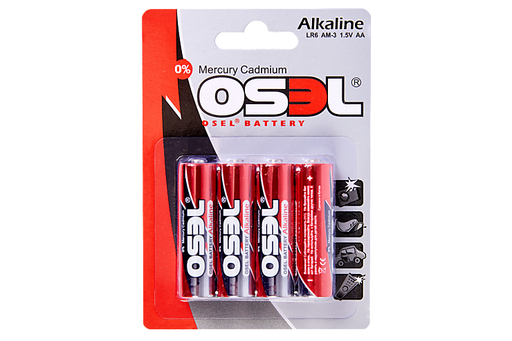 Батарейки «OSEL» пальчиковые LR6, 4 штуки