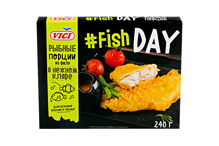 Рыбные порции из филе «Vici» Fish Day в кляре, 240 г