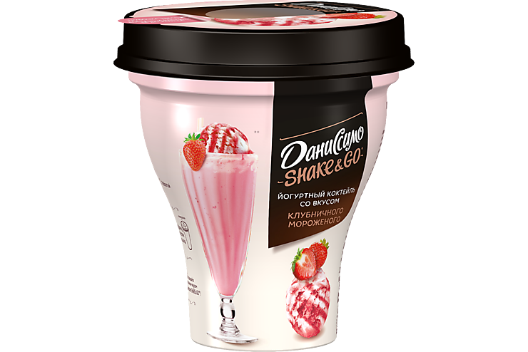 Йогуртный коктейль 5.2% «Даниссимо» со вкусом клубничного мороженого, 260 г