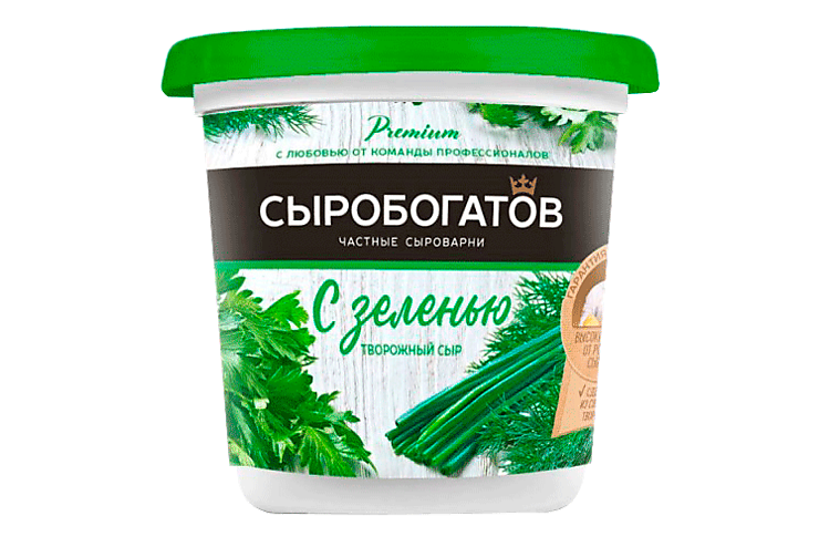 Сыр творожный 55% «Сыробогатов» Зелень, 140 г – купить по приятной цене ...