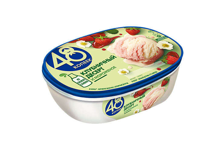 Мороженое «48 копеек» Клубничный десерт, 800 мл