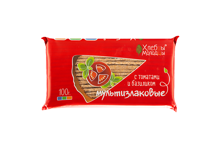Хлебцы «Хлебцы-Молодцы» мультизлаковые с томатом и базиликом, 100 г