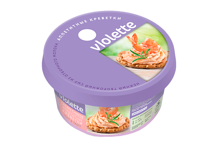 Сыр творожный 70% «Violette» с креветками, 140 г