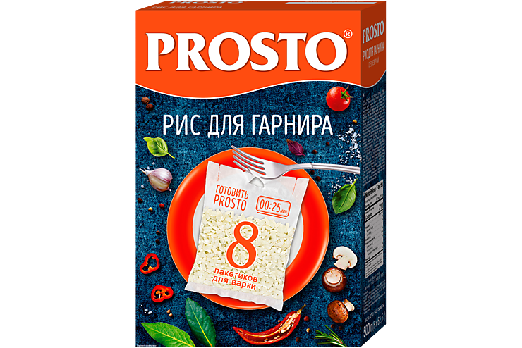 Рис «Prosto» для гарнира в варочных пакетиках, 500 г