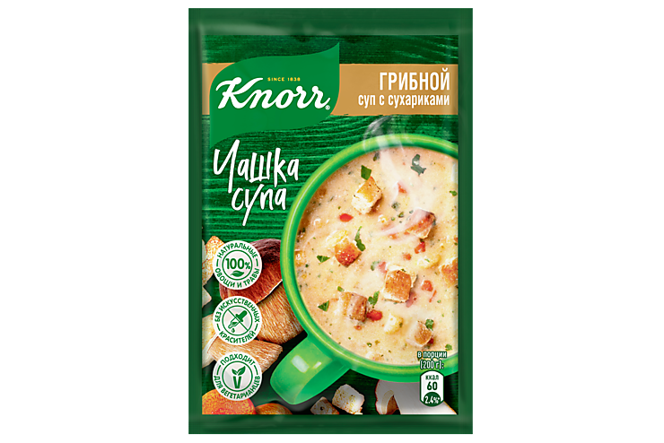 Суп грибной «Knorr Чашка супа» с сухариками, 15,5 г