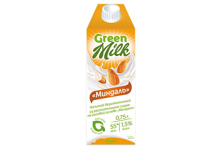 Растительный напиток «GreenMilk» Миндаль, 750 мл