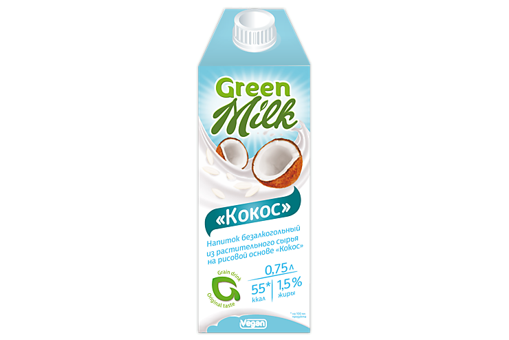 Растительный напиток «GreenMilk» Кокос, 750 мл
