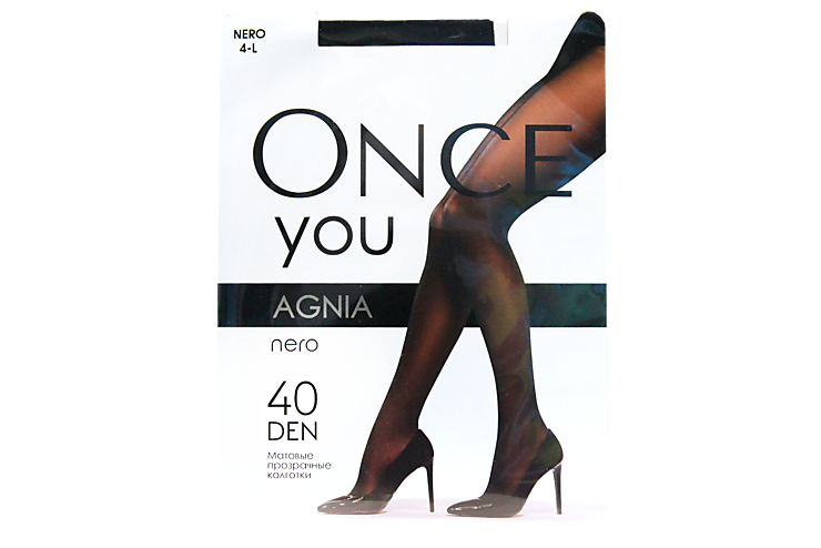 Колготки женские «Once You» Agnia 40 den, nero, размер 4