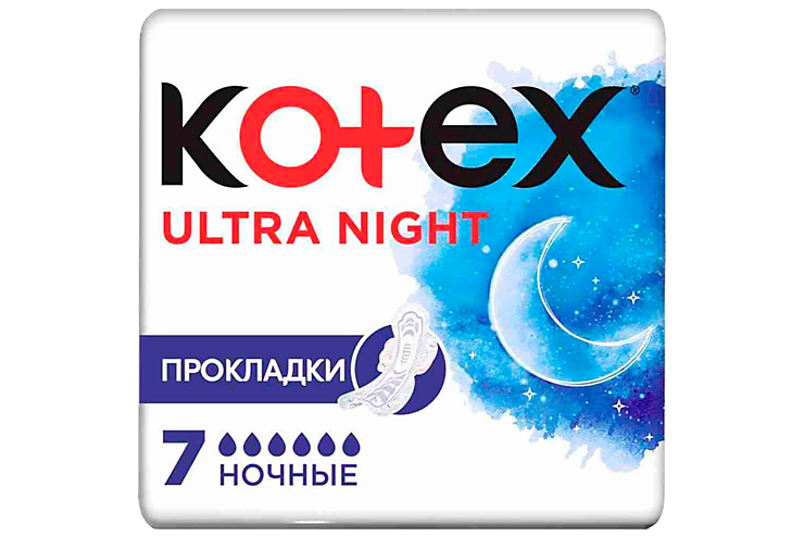 Прокладки «Kotex» Ultra ночные, 7 шт