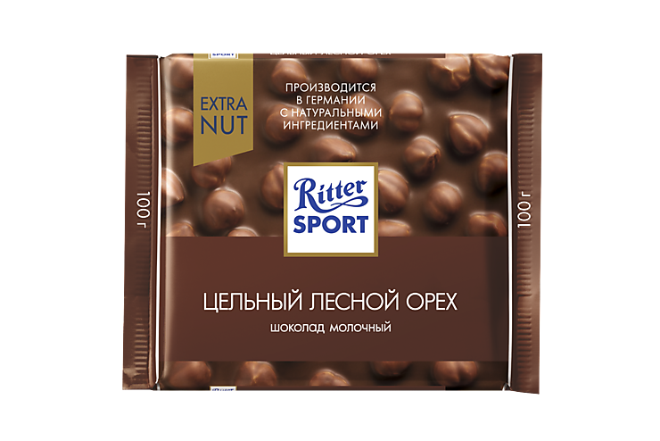 Шоколад молочный «Ritter Sport» с лесным орехом, 100 г