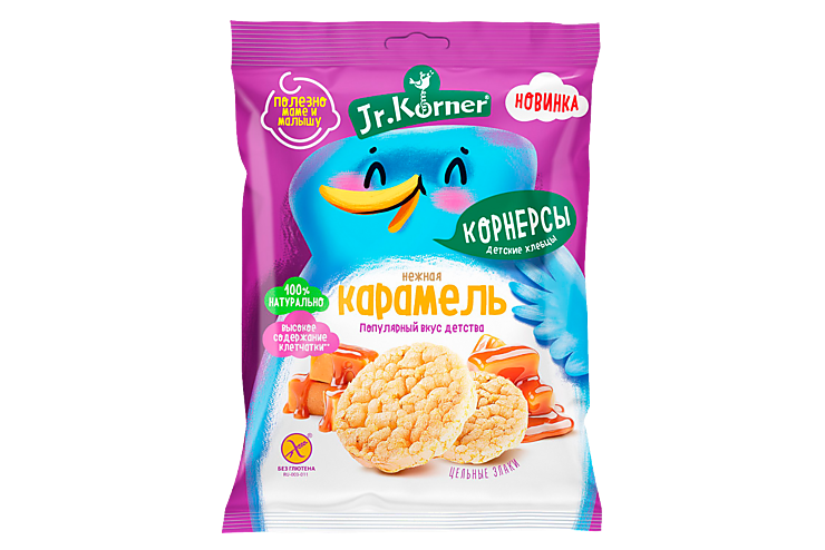 Мини-хлебцы «Jr.Korner» рисовые с карамелью, 30 г