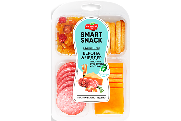 Вкусный микс Smart Snack «Мясницкий ряд» «Верона, Чеддер, Гриссини, Сухофрукты», 90 г