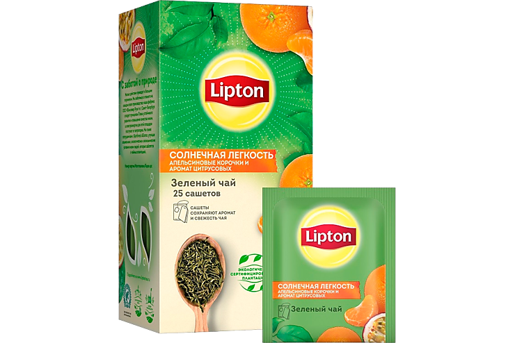 Чай зеленый «Lipton» Апельсиновые корочки и аромат цитрусовых, 25 пакетиков