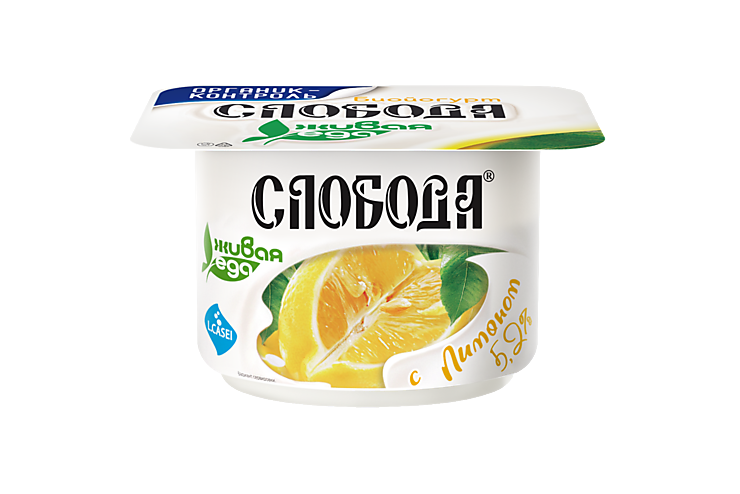 Биойогурт 5.2% «Слобода» с лимоном, 125 г