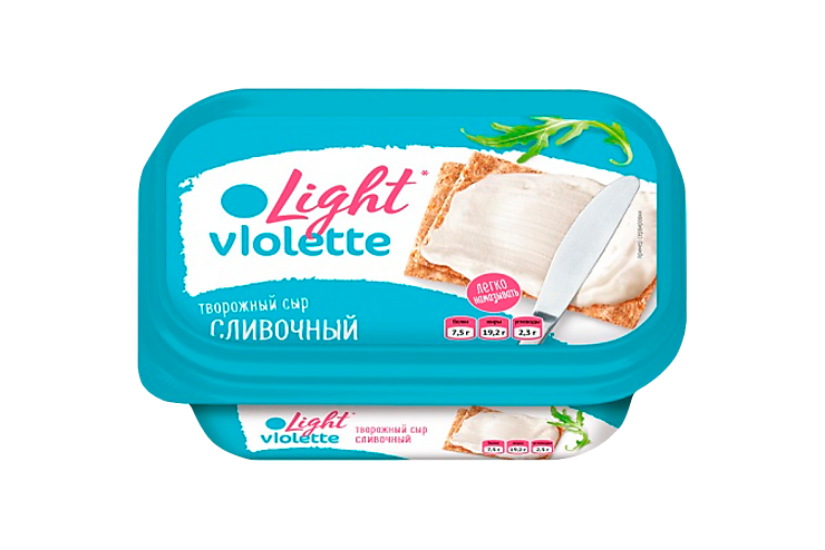 Сыр творожный 60% «Violette light» Сливочный, 160 г