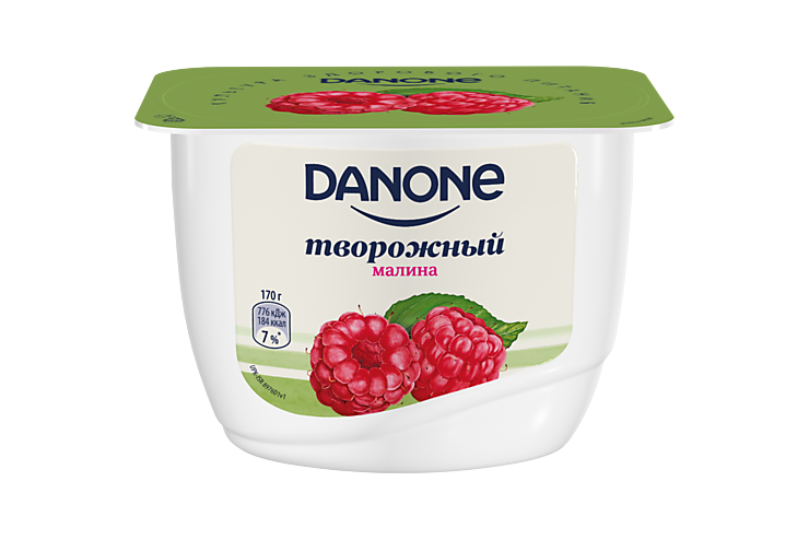 Творожный продукт 3.6% «Danone» Малина, 170 г