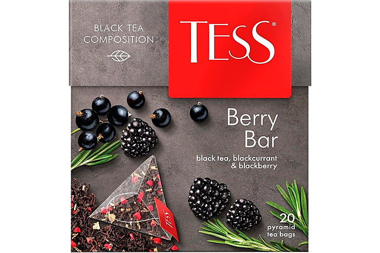 Черный чай «Tess» Berry Bar, 20 пирамидок