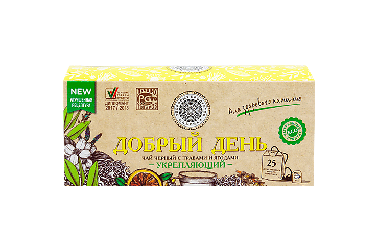 Чай черный «Фабрика здоровых продуктов» Добрый день, укрепляющий, 25 пакетиков